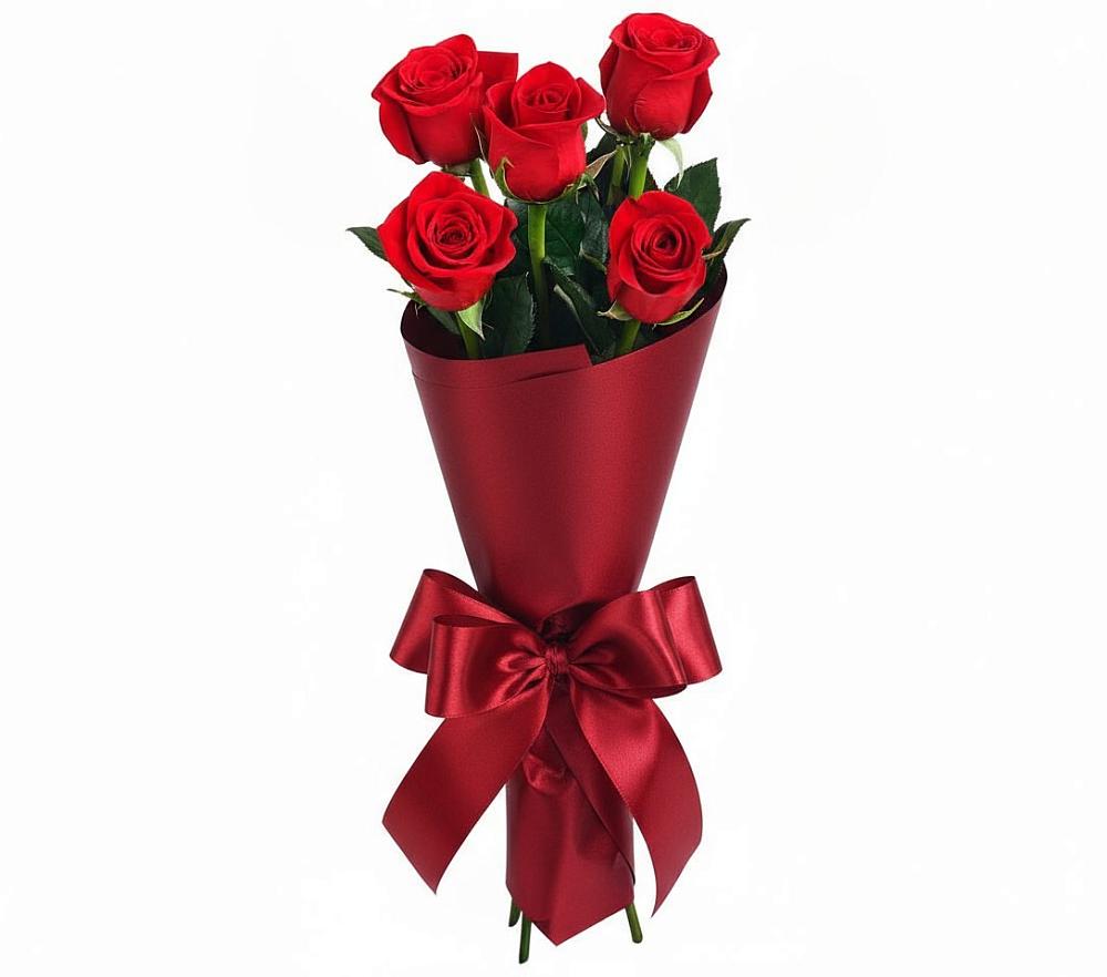 Букет 5 Красных роз Эдлесс Лав в Лебедяни
