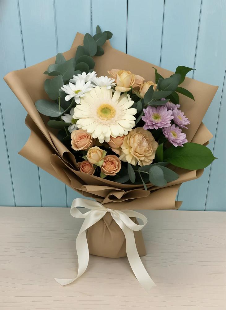 Букет цветов из: Герберы и Хризантемы в Лебедяни