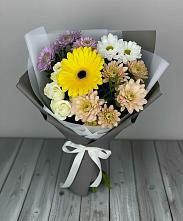 Букет цветов из:  Розы, Герберы и Хризантемы в Лебедяни