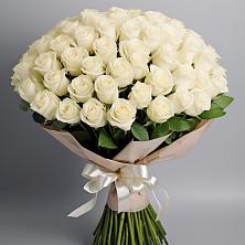 Букет 101 беля роза Белоснежка в Лебедяни