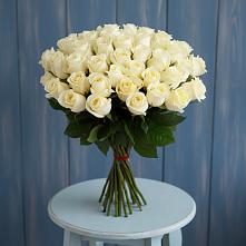 Букет 51 Белая роза Эдлесс Лав в Лебедяни