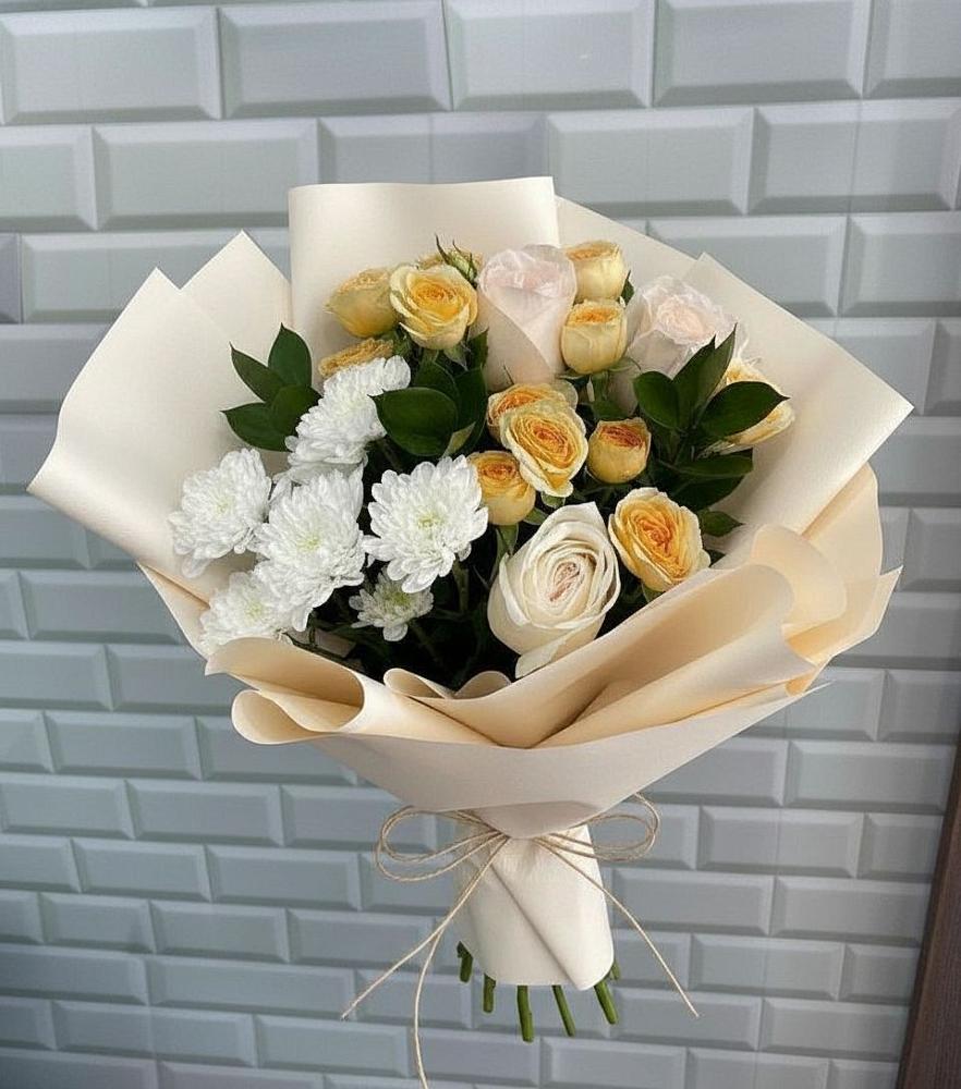 Букет цветов из: Розы и Хризантемы в Лебедяни