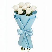 Букет 7 белых роз Проуд в Лебедяни