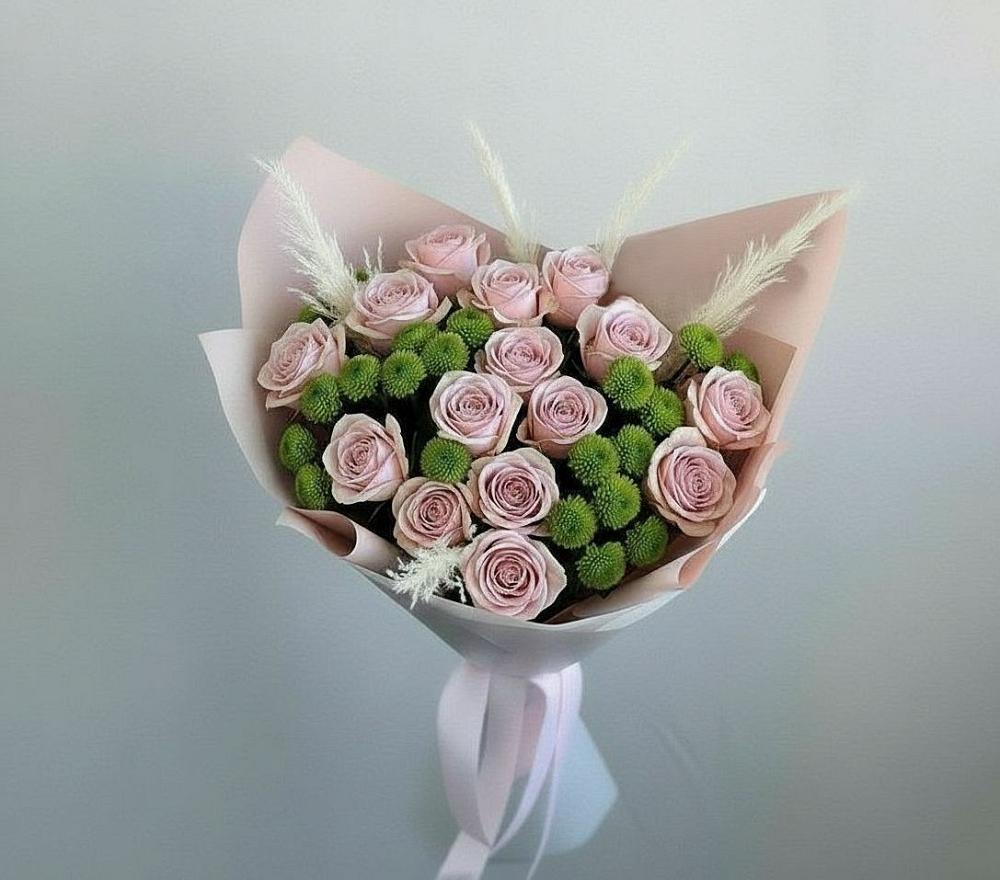 Букет цветов из: Розы и Хризантемы в Лебедяни