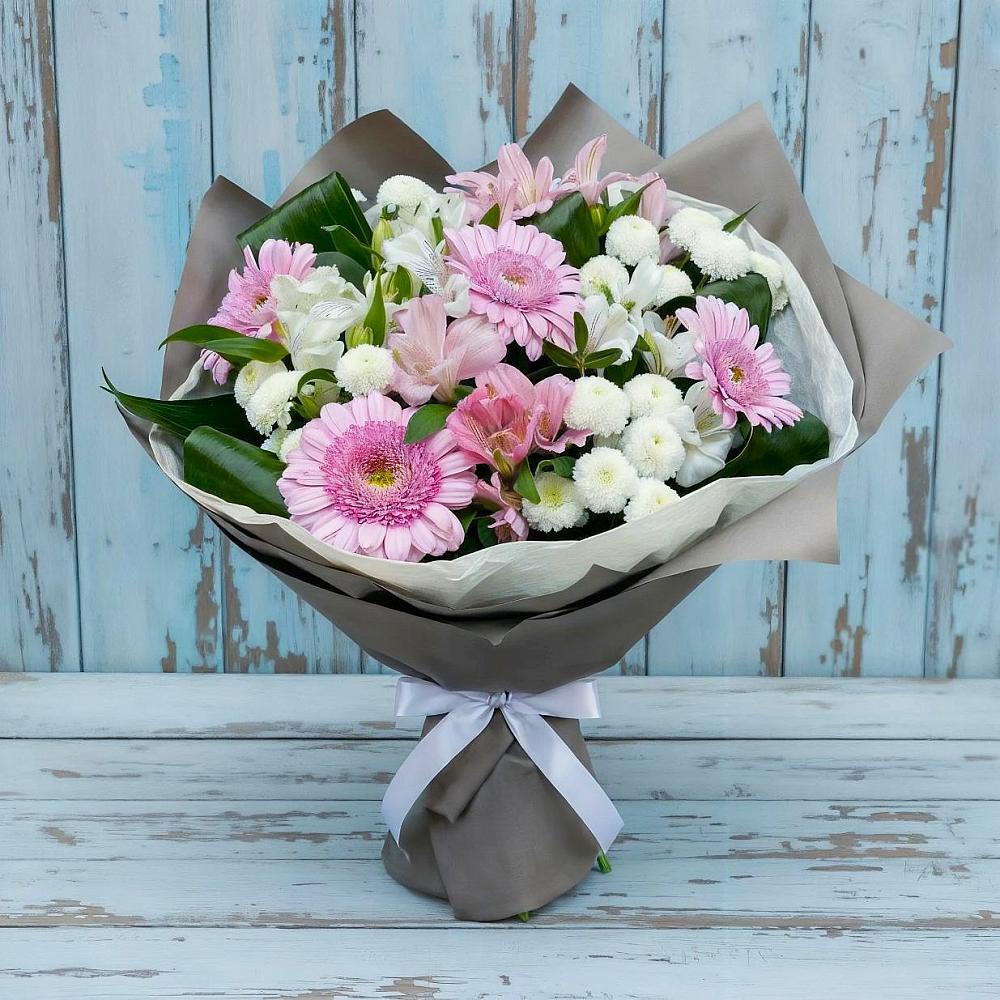Букет цветов из: Герберы, Альстромерии и Хризантемы в Лебедяни