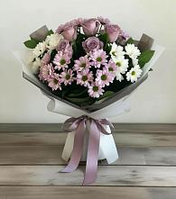 Букет цветов из:  Хризантемы и Розы в Лебедяни