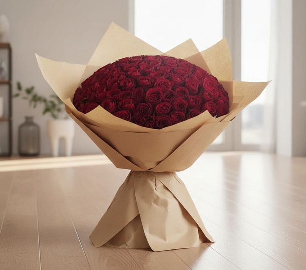 Букет 101 Красная роза в Лебедяни