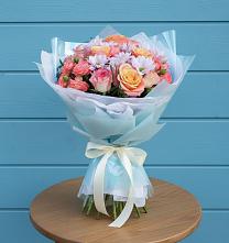 Букет цветов из:  Хризантемы и Розы в Лебедяни
