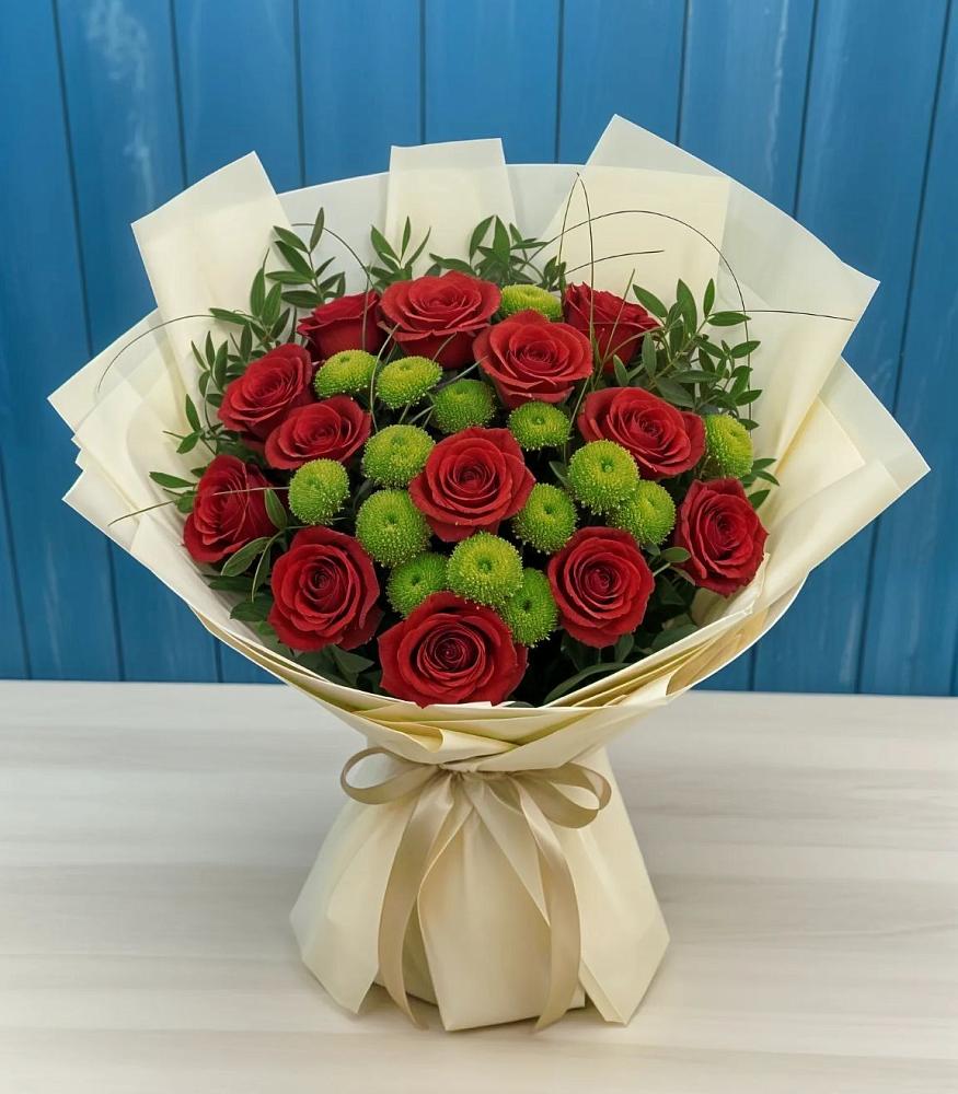 Букет цветов из: Розы и Хризантемы в Лебедяни