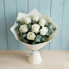 Букет Белые розы в Эвкалипте #REPLACE_PRED# Лебедяни