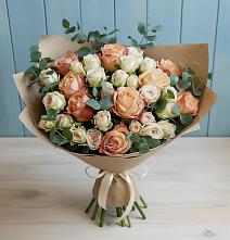 Букет цветов из:  Альстромерии и Розы в Лебедяни